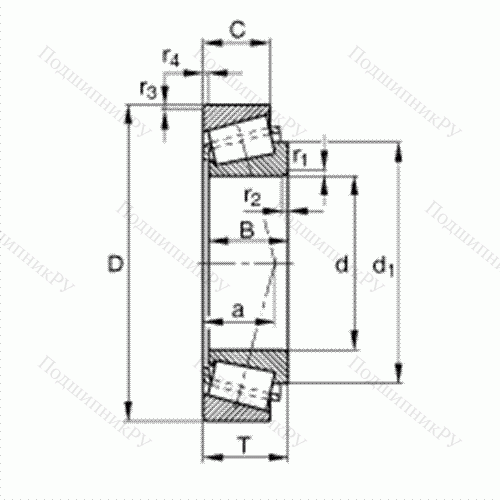 Подшипник роликовый конический T 2EE 040