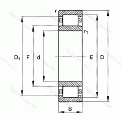 Подшипник роликовый радиальный NU 410-M 1 от производителя  FAG Подшипник роликовый радиальный NU 410-M 1 от производителя  FAG