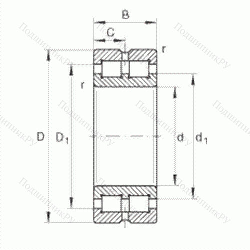 Подшипник роликовый радиальный SL 014848