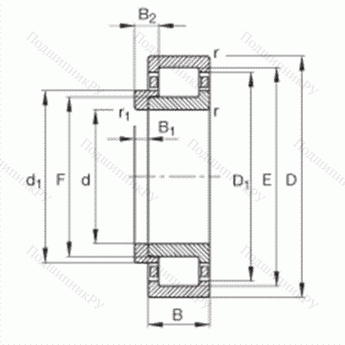 Подшипник роликовый радиальный NJ 410-M 1 + HJ 410