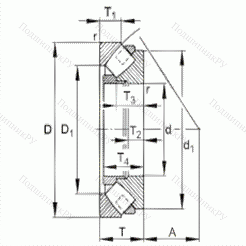 Подшипник роликовый упорно-радиальный сферический 294/670-E-MB от производителя  FAG Подшипник роликовый упорно-радиальный сферический 294/670-E-MB от производителя  FAG